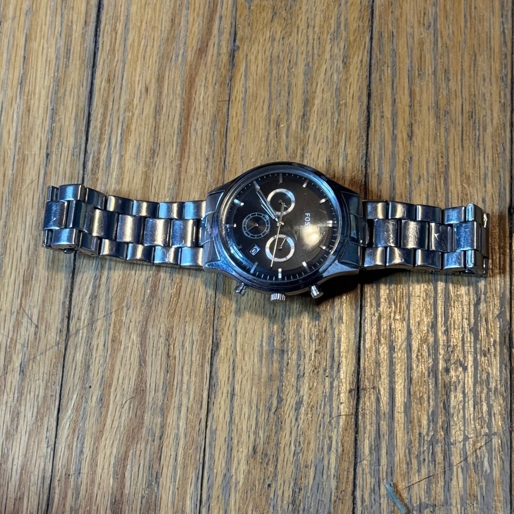 Fossil FS-4642 Mens Chronograph Black Dial Stainless Steel Bracelet Watch 5ATM - Picture 5 of 12